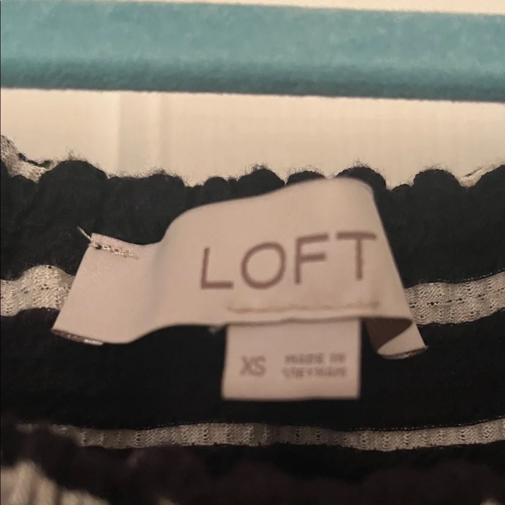 New LOFT Black and Creme Striped Knit Dress - Picture 2 of 3
